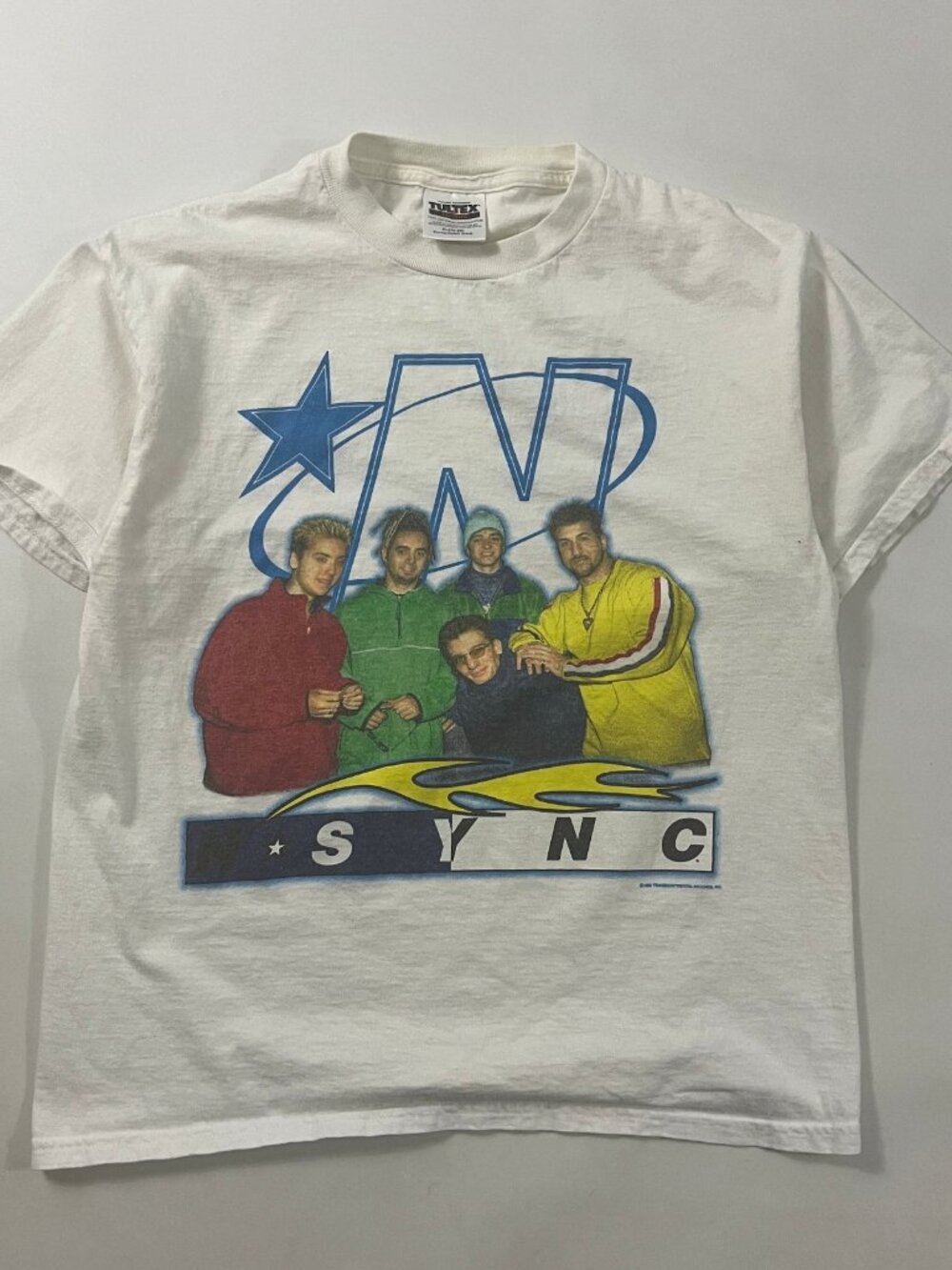 Vintage 1998 NSYNC White Boy Band Photo Tultex Tee Youth XL